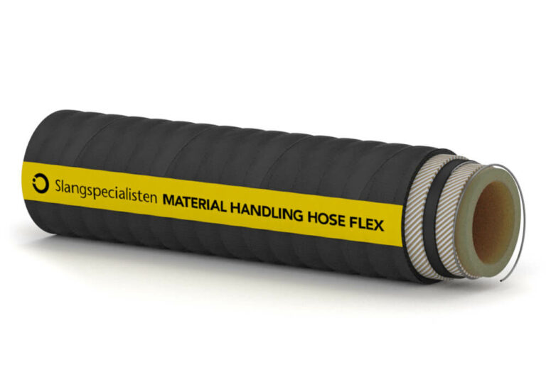 Flexible material hose with spiral