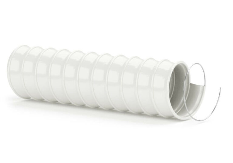 Ventilation hose PVC white