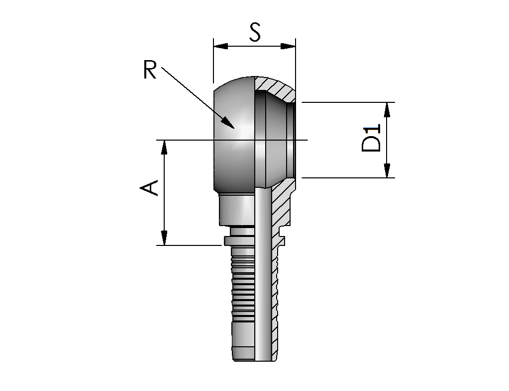 Nipple banjo metric thread