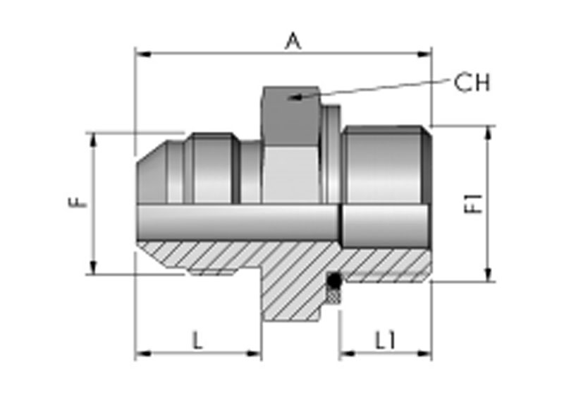 Adapter - external JIC thread / external R-thread