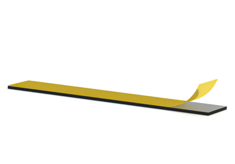 Cellular rubber adhesive strip