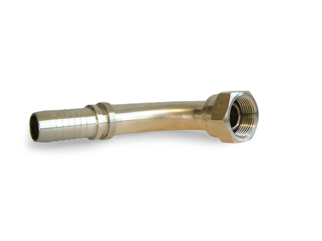 Nipple 90° pipe bend internal swivel R-thread SS2343
