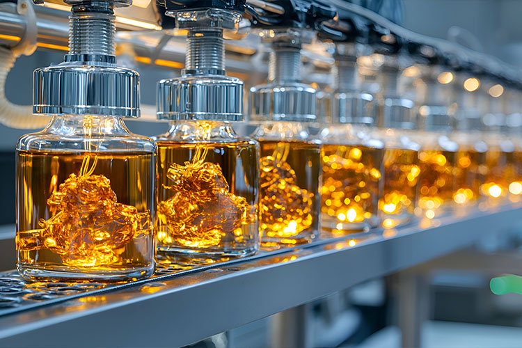 Liquids in a hygienic environment
