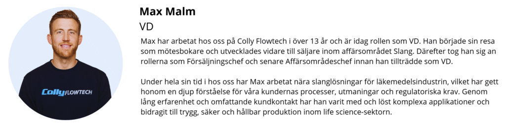 Max Malms rollebeskrivelse